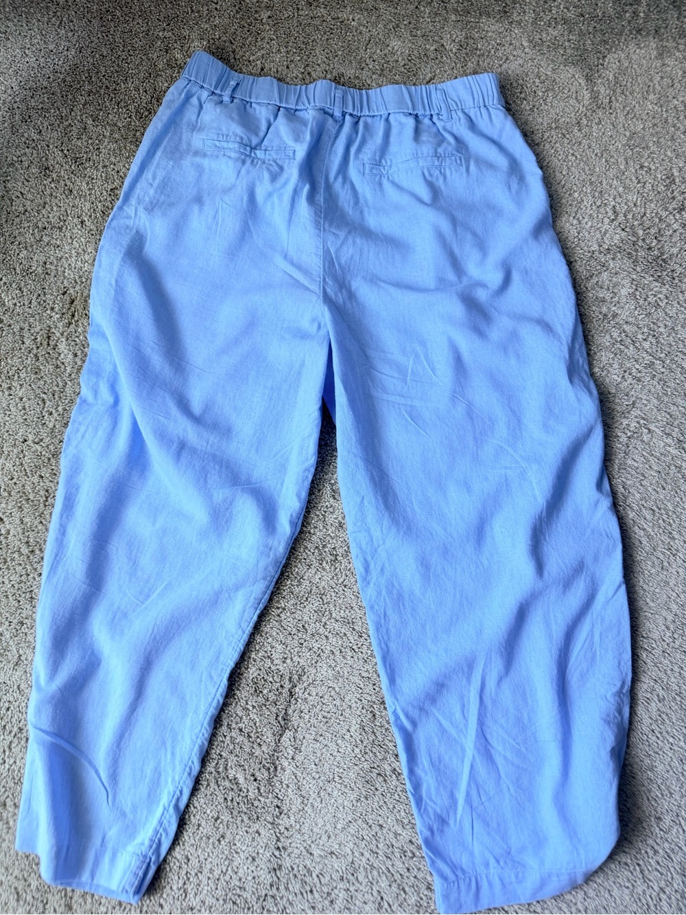 A New Day Light Blue Linen-Blend Casual High Waist Pants - Picture 2 of 6